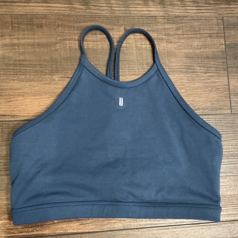 NOBULL Sports Bra Slate Blue High Neck Racerback Training Medium